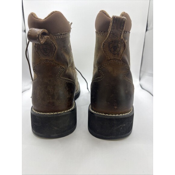 Ariat Women's 9B ProBaby Lacer Ankle Boot Leather Cowboy Driftwood Brown - Picture 10 of 12